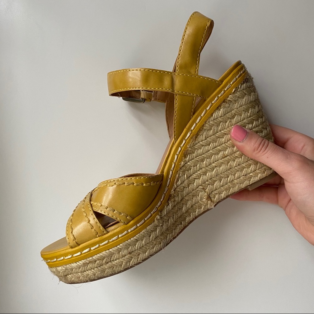 Franco Sarto Yellow Wedges Sz. 7